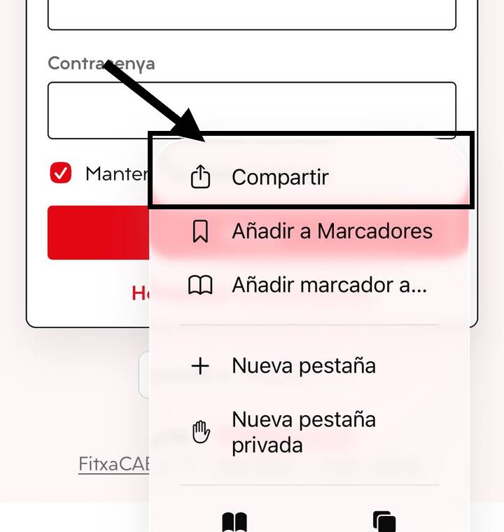 Captura del pas 2: Comparteix la pàgina